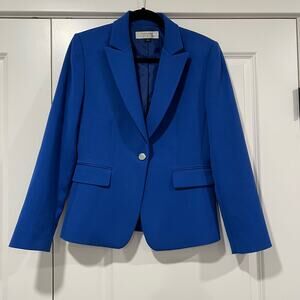 Tahari‎ Arthur S. Levine Women's Blazer Bright Blue Silver Button Size 8